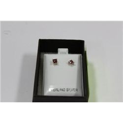 .925 STERLING SILVER RHODOLITE GARNET EARRINGS