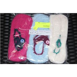 PACK OF 3 MARY JANE STYLE SLIPPERS