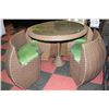 Image 1 : ROUND RATTAN STYLE PATIO TABLE WITH 4 NESTING