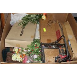 BOX WITH ARTIFICIAL FLOWERS