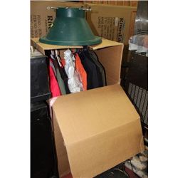 BOX OF CLOTHES W CHRISTMAS TREE BASE