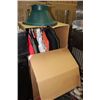 Image 1 : BOX OF CLOTHES W CHRISTMAS TREE BASE