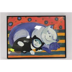 CAT FRAMED PICTURE