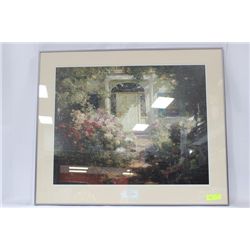 DOORWAY AND GARDEN FRAMED POSTER