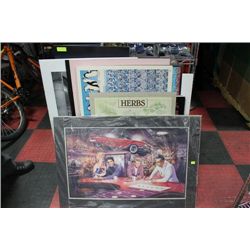 STACK OF 14 POSTERS AND PRINTS