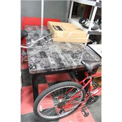 NEW BLACK AND WHITE FAUX MARBLE KITCHEN TABLE