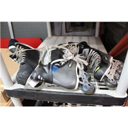 BAUER ROLLERBLADES SOLD W/ 2 PAIRS OF ICE SKATES