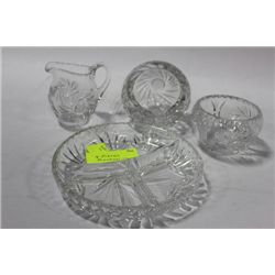 ESTATE 4 PC PINWHEEL CRYSTAL CREAM AND SUGAR