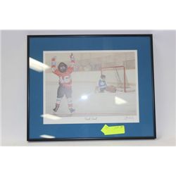 JOHN NEWBY FRAMED HOCKEY PRINT ON CHOICE: