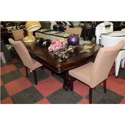 NEW WOOD DOUBLE PEDESTAL KITCHEN TABLE W LEAF