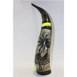 HANDPAINTED BULL HORN