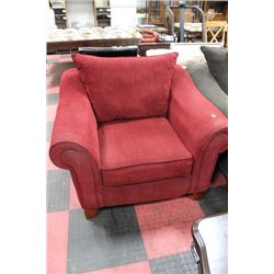 RED FABRIC SOFA CHAIR