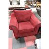 Image 1 : RED FABRIC SOFA CHAIR