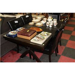 KITCHEN TABLE W 4 BLACK LEATHERETTE SIDECHAIRS