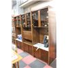 Image 1 : WOOD AND GLASS 3 PC WALL UNIT