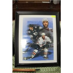 OILERS FRAMED HOCKEY PICTURE