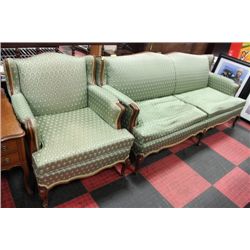 FRENCH PROVINCIAL SOFA W CHAIR