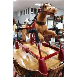 FLEXIBLE FLYER SPRING ROCKING HORSE ON STAND