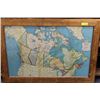 Image 1 : WOOD FRAMED MAP OF THE WORLD