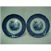 Image 1 : A pair of English blue transfer plates "Grecian Scroll" by T.J.& J. Mayer, Longport (1843-55), 10...