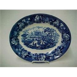 Wedgwood oval blue transfer platter  Landscape , stamped on back Etruria, England & impressed Wed...