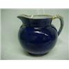 Image 2 : Two pieces including flow blue pitcher "LaBelle" by Wheeling Pottery, C. 1900, 6 1/2" high and bl...