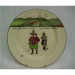 Royal Doulton plate "Give Losers Leave to Speak, and Winners to Laugh", marked on bottom with num...