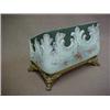 Image 1 : Wave Crest hand painted and enameled letter box on gilt base with four scroll feet, signed on bot...