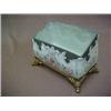 Image 2 : Wave Crest hand painted and enameled letter box on gilt base with four scroll feet, signed on bot...