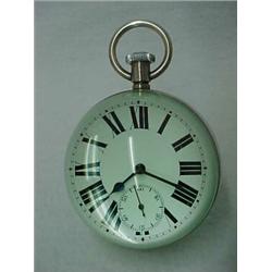 Tiffany & Co. ball clock, round cut crystal form with white metal fitting, and handle dial with R...