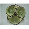 Image 1 : Lefton oyster server, in green, brown, and cream glaze, 12 1/2" diameter, Lefton paper label on b...
