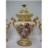 Image 3 : A set of three covered Copeland & Garrett urns, porcelain with gilt and painted decoration, fruit...