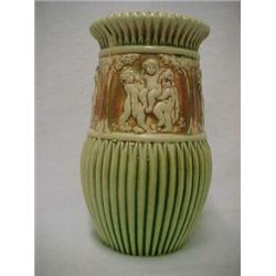 Roseville vase "Donatello" 1915, with blue Roseville inkstamp, 9 1/2" high Estimate 150/250...