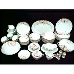 Set of Noritake dinnerware "Azalea", including creamer & covered sugar, covered round butter, lar...