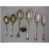 Image 1 : One lot of six sterling silver flatware serving pieces and a sterling silver nutmeg shaker includ...
