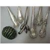 Image 2 : One lot of six sterling silver flatware serving pieces and a sterling silver nutmeg shaker includ...