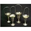 Image 1 : Four sterling silver baskets, all with reticulated rims and interior gold wash, all with the same...
