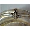 Image 2 : Large hammered Danish sterling silver tray, serving tray with stylized leaf handles with grapes,...