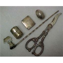 One lot of silver including a sterling stamp box engraved "Stamps" on front and "C. H. McCarter,...