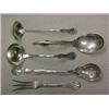 One lot of sterling silver flatware serving pieces including George Jensen sauce ladle; Baker-Man...