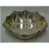 Image 1 : Sterling silver serving bowl, raised line and plume rim decoration on shaped round form, initiale...