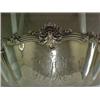 Image 4 : Sterling silver serving bowl, raised line and plume rim decoration on shaped round form, initiale...