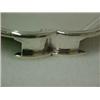Image 2 : English sterling silver square tray with notched corners on raised rim and four notched feet, mar...
