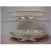 Image 4 : A pair of round sterling silver cake or pie stands, fluted edge, center initials, each on round p...
