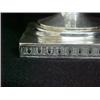 Image 3 : 800 silver tea caddy, pineapple finial on round lid, urn shaped form on square base, both with in...