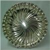 Image 1 : Sterling silver round serving tray, fluted rim with swirled center decoration, measures 12" diame...