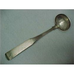 American coin silver sauce ladle, stamped T. Perkins, engraved initials on handle, Massachusetts,...