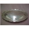 Image 1 : Signed Mexican sterling silver covered serving tray, oval tray with decorative edge and inset han...