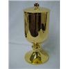Image 1 : Sterling silver ceboreum with gold wash, lid with cross finial, engraved on side of base "John W....