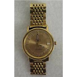 Man's Omega Electronic wrist watch, gold filled case and band, date, electronic F300HZ movement,...